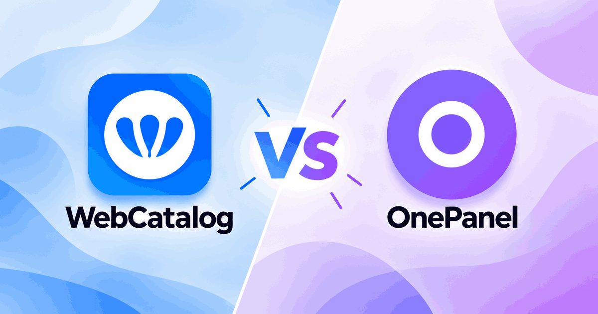 WebCatalog Desktop frente a OnePanel