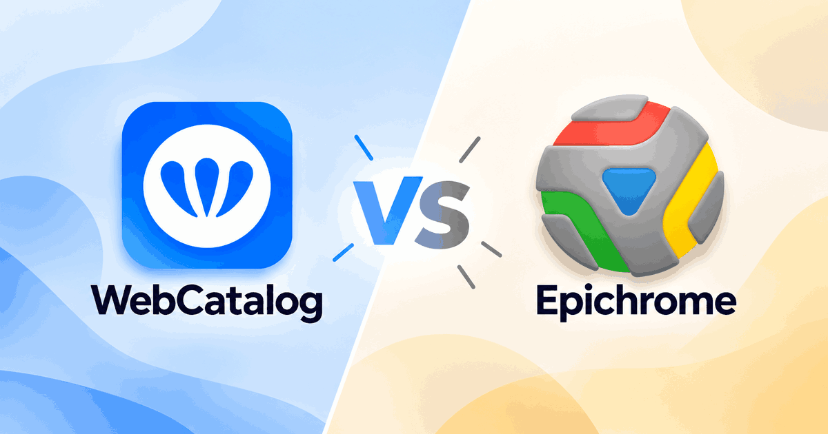 WebCatalog Desktop frente a Epichrome