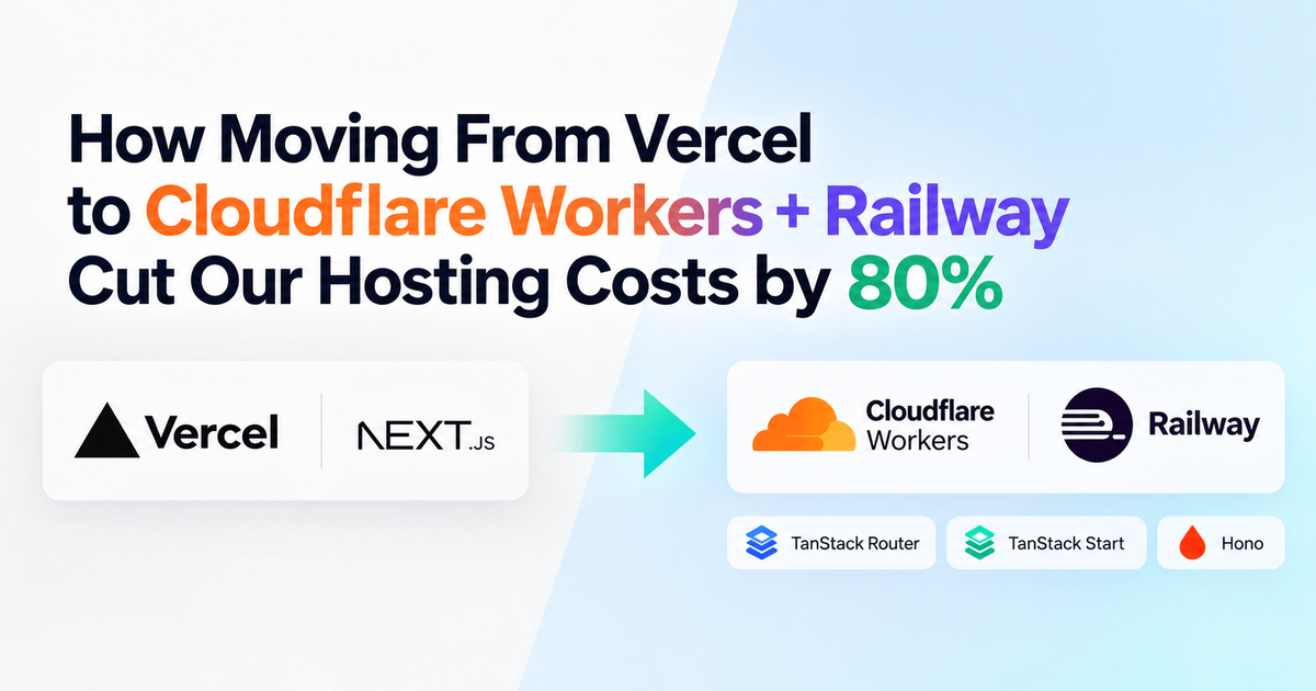 How Moving From Vercel to Cloudflare Workers + Railway Cut Our Web Infrastructure Costs by 80%