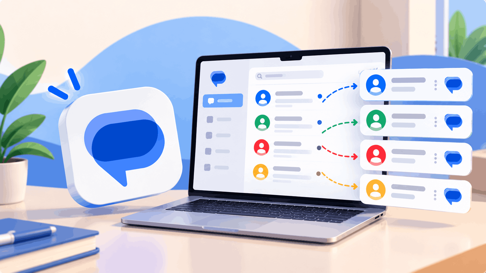 So verwalten Sie mehrere Konten in Google Messages