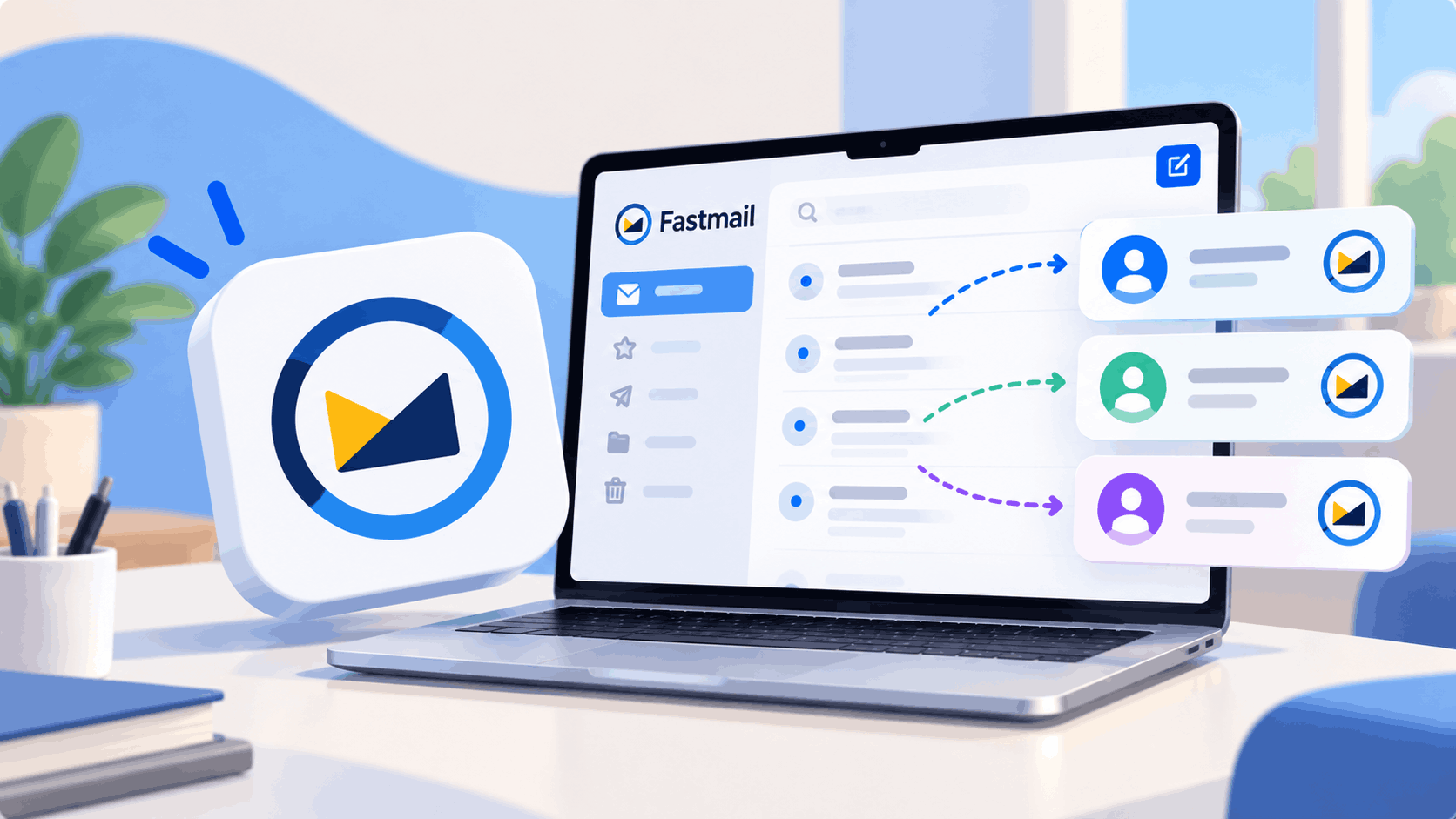 So verwalten Sie mehrere Fastmail-Konten
